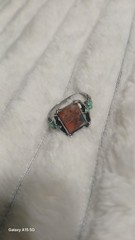 Vintage Bohemian Style Inlay Ring Unisex Zinc Alloy Band Size 6 New