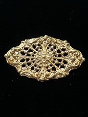 Large Vintage Gold Plated Brass Stamping for Jewelry Design NOS 22K Gold Plated