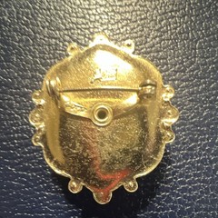 Oval Cameo-Style Portrait Brooch Pin, Gold Tone, Unisex Adults