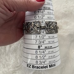 925 Sterling Silver Vintage Bracelet DANECRAFT linked Floral Carved