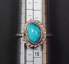 Sterling Silver ring with robin egg blue turquoise stone! Size 4.5, 2.5 grams!