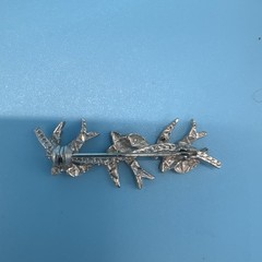 Victorian Style Crystal Bird Silver Tone Brooch Pin