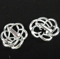 Sarah Coventry Silvertone Tailored Swirl Pin and Clip On Earrings Set Signed