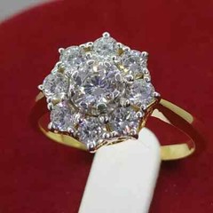 Art Deco Vintage Style Lab Created Diamond Wedding 14k Yellow Gold Finish Ring