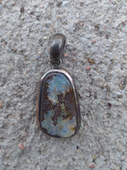 Australian? Boulder Opal Pendant Vintage Sterling Silver 925