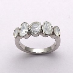 0.85ctw Genuine Old Mine Antique Cut Diamond Silver Victorian Style Ring Jewelry