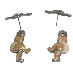 Vintage Edgar Berebi 3D Articulated Enamel Swivel Baby Earrings Diaper Kewpie