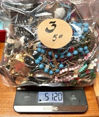 5Lb Vintage Junk/Craft, Curated: Min Acrylic, Zero Tangles. Usable Not Wearable