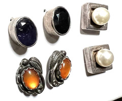 Sterling Silver Lot of 3 Pair Earrings Great Designs Any Occasion