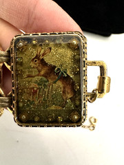 MAXIMAL ART John Wind Bunny Easter Rabbit Whimsical Gold Plated Bracelet Vintage