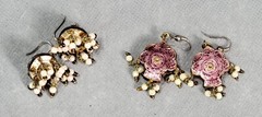 Vintage BOHEMIAN Enamel & Rhinestone NECKLACE & EARRINGS Boho INDIA Lot