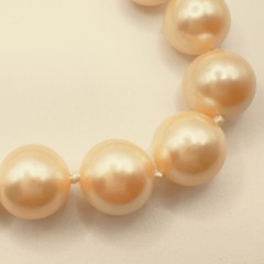 Vintage Danecraft Faux Glass Pearl Necklace Removable Shell Pendant 36 In Signed