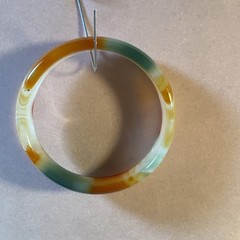 Jadite Or Agate Stone Bracelet Vintage