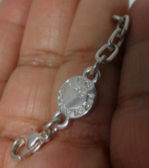 Liz Claiborne Station Necklace 2 Tone Elongated Hammered Ovals Industrial Granny
