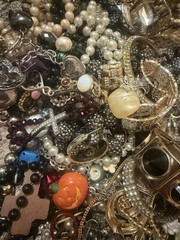 Estate Wholesale Junk Drawer Jewelry Lot 8 Plus Lbs Wearable Or Craft Untested
