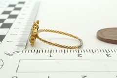 ANTIQUE ENGLISH REGENCY PERIOD 15K GOLD TURQUOISE PEARL STAR RING c1830