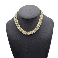 Multi Link Twist Rope Style Chain Very Light Gold Tone Vintage Necklace 30 Inch