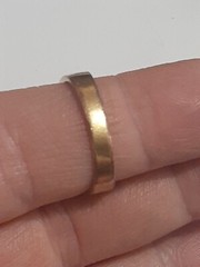 18K HGE Lind yellow & white gold plated prong set stone ring size 8.5