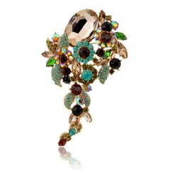 Luxury Rhinestone Brooch Fashion Crystal Pendant Corsage Accessories Brooch