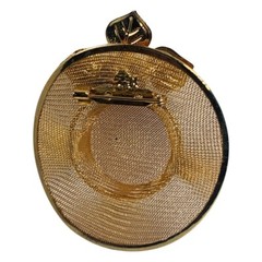 Gold Tone Sun Hat Brooch 2.5″ Pin