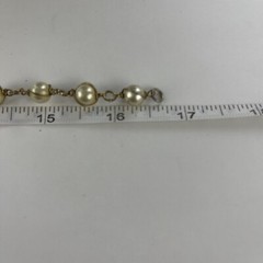 Sarah Coventry Gold Tone Wire Wrapped Faux Pearl Necklace 18″Vintage