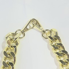 Yellow Gold Plate 20mmmm Wide Thick Curb Adjustable Link Chain Necklace