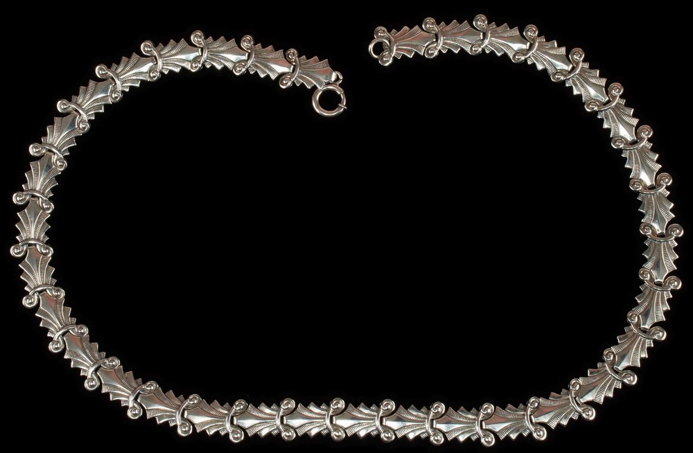 Sterling Silver Necklace Choker FELCH & COMPANY Art Deco Pre Danecraft 1940s