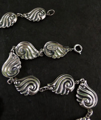 VINTAGE DANECRAFT STERLING SILVER DECO SWIRL LINK NECKLACE 19.5 Grams 15″ L x 1″