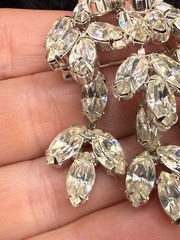 Vintage Weiss Rhinestone Chandelier Brooch Silver Tone Full of Sparkle Waterfall