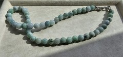 Certified Burma Grade A Jadeite Green Float Flowers Bead Necklace 10mm