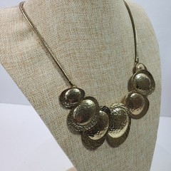 Vintage Statement Necklace Gold Tone Chain 19 Inch
