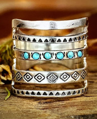 925 Silver Plated Zinc Alloy Material Wide Vintage Size 8 Ring