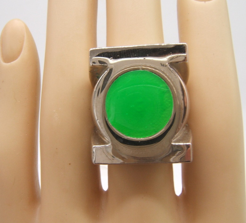 VTG CPGA GREEN LANTERN METAL RING SIZE 10 DC COMICS