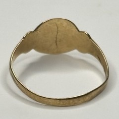 Antique 14K Gold Monogram R Pinky Baby Ring Size 4