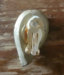 NEW NOS VTG goldtone Jeff Lieb Clip On 90s Rhinestone Costume Statement GLAM