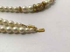 Vtg Necklace 1928 Brand Cultura Glass Faux Pearls 35” Weighs 2.9oz Opera Length