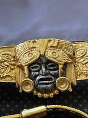 Salvador Teran for Marbel Mexico Necklace Set Aztec Maya 22k Plated Pre Owned #7