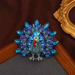 Vintage Retro Yellow Crystal Thanksgiving Turkey Roast Brooch Pin Jewelry Gift