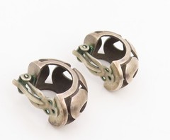 925 Sterling Silver Vintage Earrings Modernist Wavy Cutout Clip On EG14107