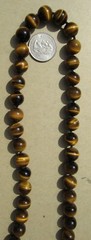 VINTAGE CHINESE EXPORT TIGER’S EYE KNOTTED 1/2″ BEADS NECKLACE 34″ /165 GRAMS