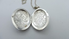 Vintage London 925 Sterling Silver Locket Pendant How Do I Love Thee? UK Sonnet