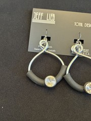 NEW Jeff Lieb Clear Swarovski Rhinestone Bead Dangle Earrings Total Design