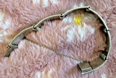 STERLING SILVER MODERNIST VINTAGE MEXICAN PANEL BRACELET 7.5 in TAXCO