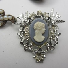Vintage And Modern Cameo Brooch Lot Of 6