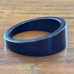 Vintage Asymmetrical Bangle Black Resin Modernist