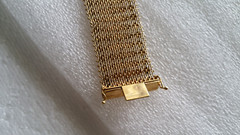 Italian Mesh Bracelet 18k Gold Charm Wide Vintage Yellow Woven Women’s Men’s Old