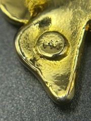 Vintage Hanae Mori Butterfly Brooch Gold Tone Vintage Designer Signed HM Japan
