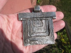 vintage guy vidal silver plated pewter pendant modernist