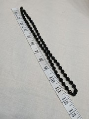 Vintage Black Glass Bead Necklace Classic Retro Gothic Emo Long ~24″