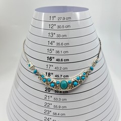 Vintage Silver Tone Turquoise Color Cabochon Statement Bib Necklace Retro Boho